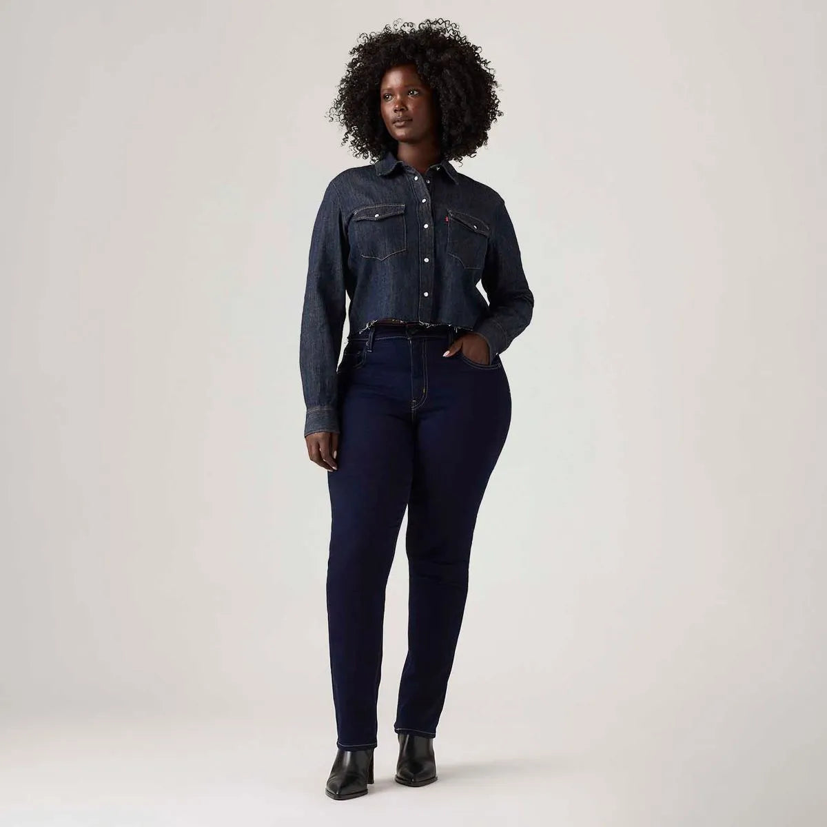 Calça Jeans 724 High Rise Straight Lavagem Escura Levi’s