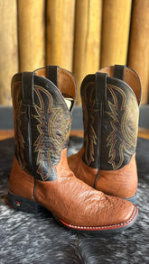 Bota Texana Masculina Jácomo Bico Quadrado Cano Médio Couro Ref:40002/PGD