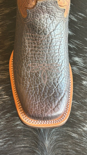 Bota Texana Masculina Goyazes Bico Quadrado Cano Médio Couro Ref:251505-CBP