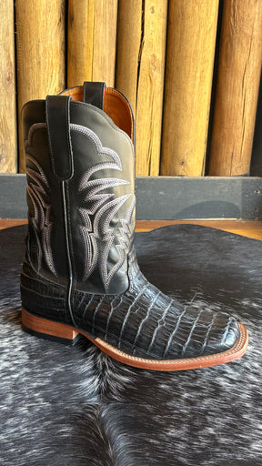 Bota Texana Masculina Goyazes Bico Quadrado Cano Médio Couro Ref:253003-JC