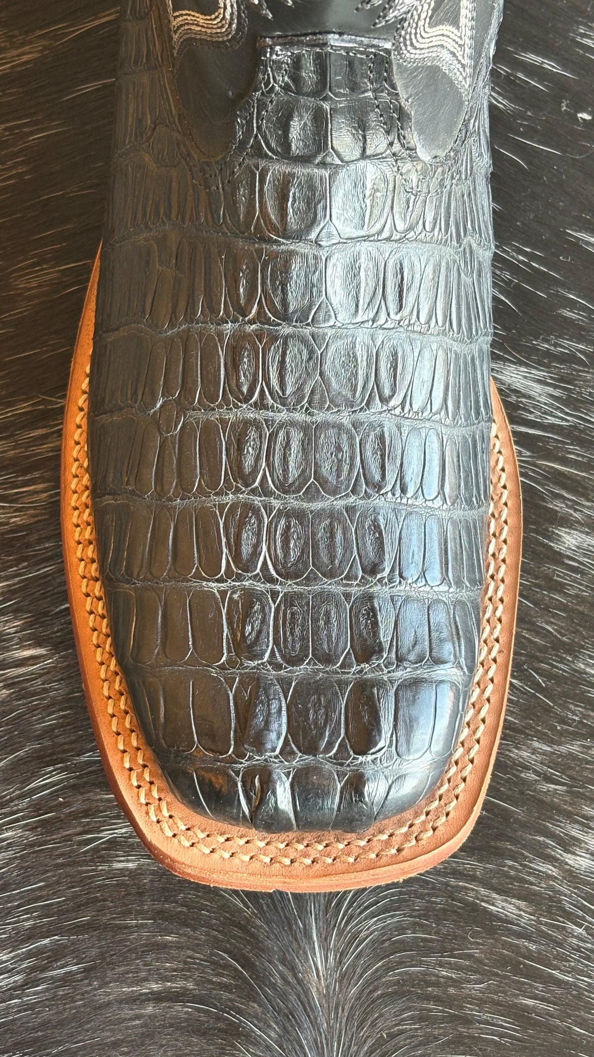 Bota Texana Masculina Goyazes Bico Quadrado Cano Médio Couro Ref:253003-JC
