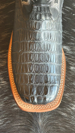 Bota Texana Masculina Goyazes Bico Quadrado Cano Médio Couro Ref:253003-JC