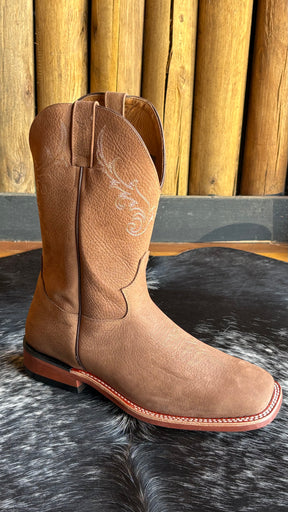 Bota Texana Masculina Jácomo Bico Quadrado Cano Médio Couro Ref:2591/DRBT-10153