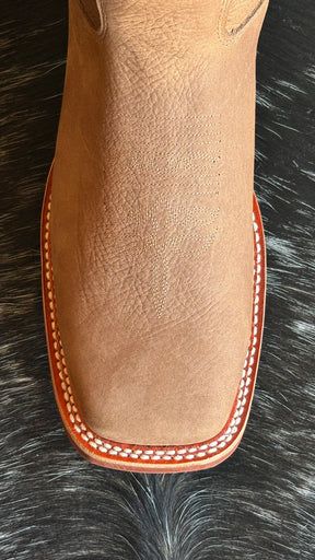 Bota Texana Masculina Jácomo Bico Quadrado Cano Médio Couro Ref:2591/DRBT-10153