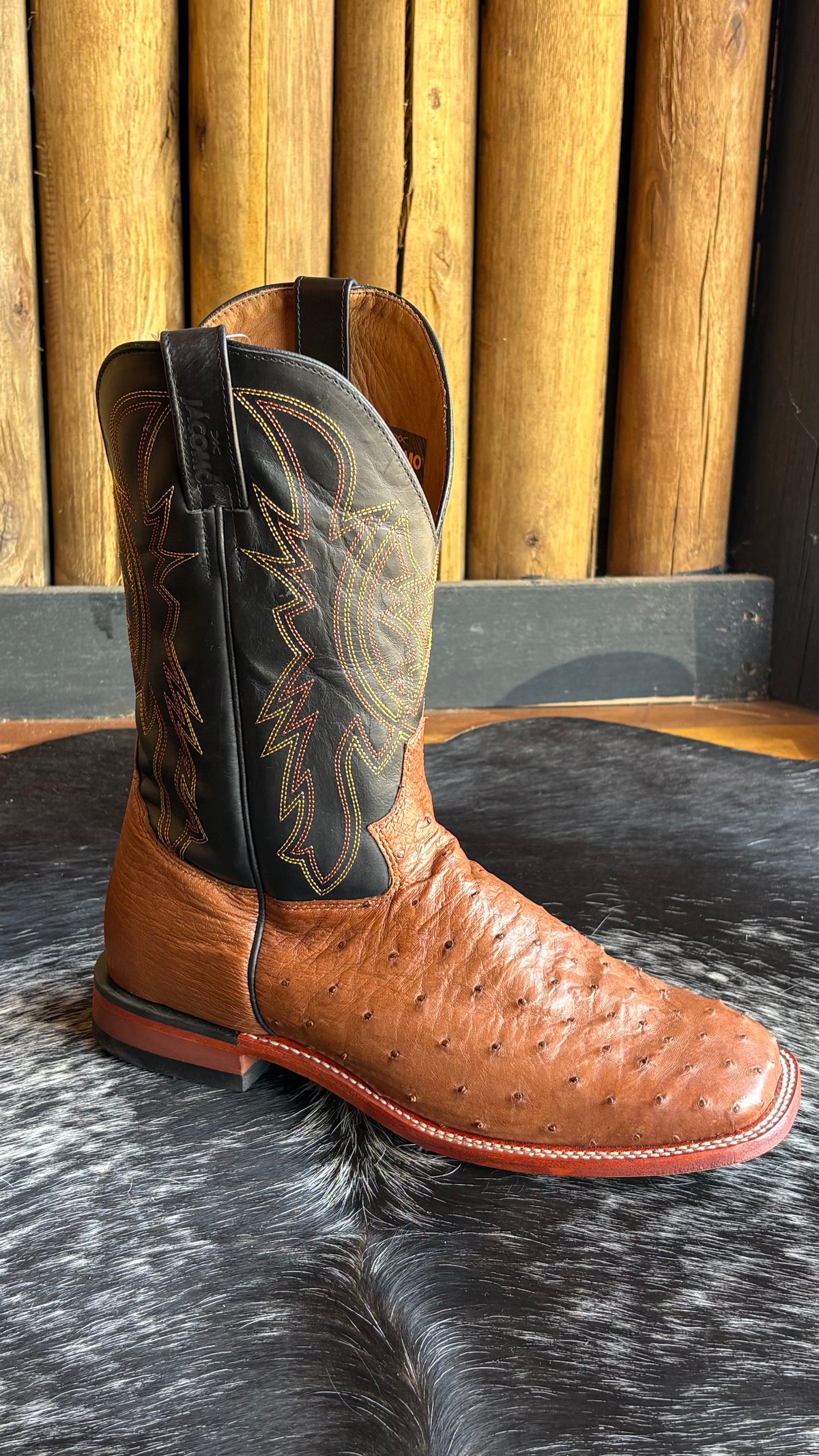 Bota Texana Masculina Jácomo Bico Quadrado Cano Médio Couro Ref:40002XRDQ