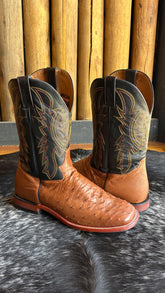 Bota Texana Masculina Jácomo Bico Quadrado Cano Médio Couro Ref:40002XRDQ