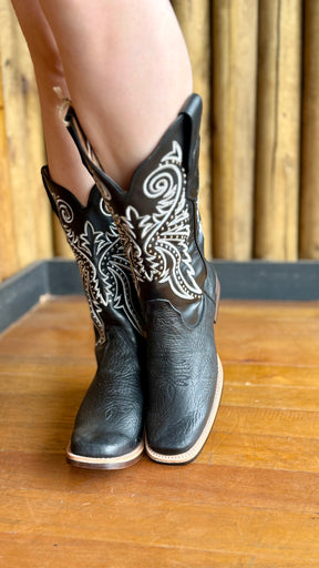 Bota Texana Feminina Goyazes Bico Quadrado Cano Alto Couro Ref:253204-CBP