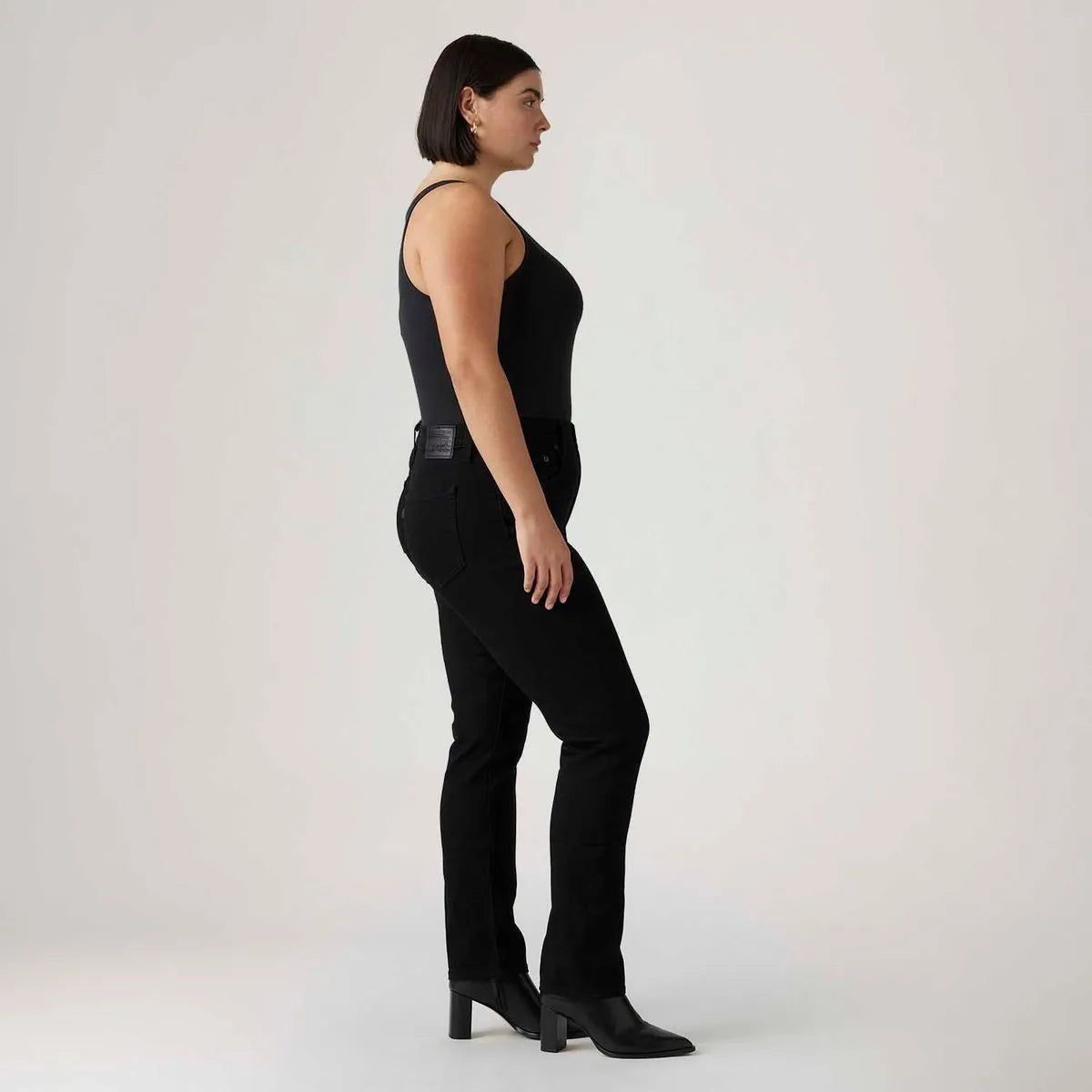 Calça Jeans 724 High Rise Straight Preta Levi’s